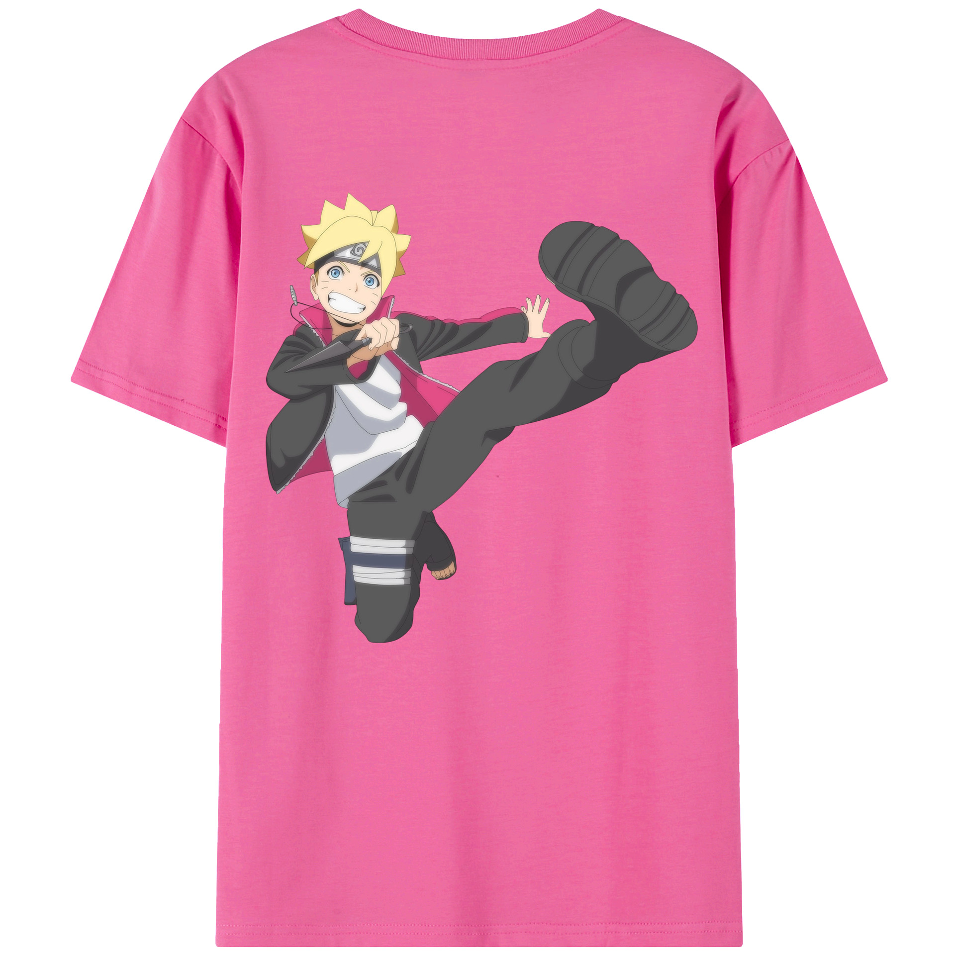 （画像用） NARUTO -ナルト- うずまき ボルト Uzumaki Boruto レディース半袖Tシャツ(バックプリント)
